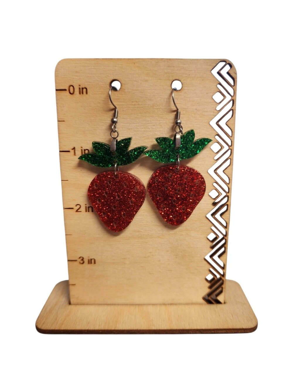 Ruby Glitz Berry Acrylic Drop Earrings